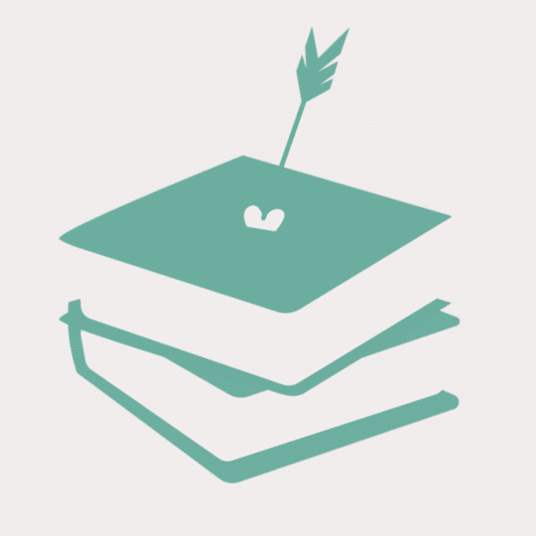 Üzerinde kalp şekline saplanmış ok bulunan iki kitap simgesi – Vaveyla Kitap Linki temalı sade ve sembolik görsel.