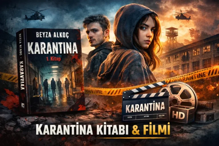 Karantina kitabını ve karantina filmini gösteren bir afiş