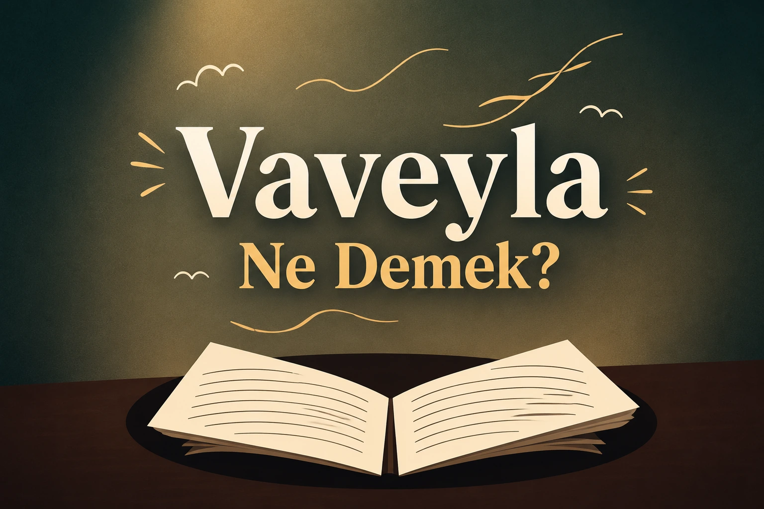 Vaveyla ne demek sorusunu anlatan açık kitap illüstrasyonu