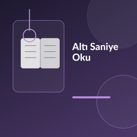 Üzerinde “Altı Saniye Oku” yazan, kronometre, altı çizgi, mağaza vitrini ve polis ışığı temalı modern kare kitap görseli.