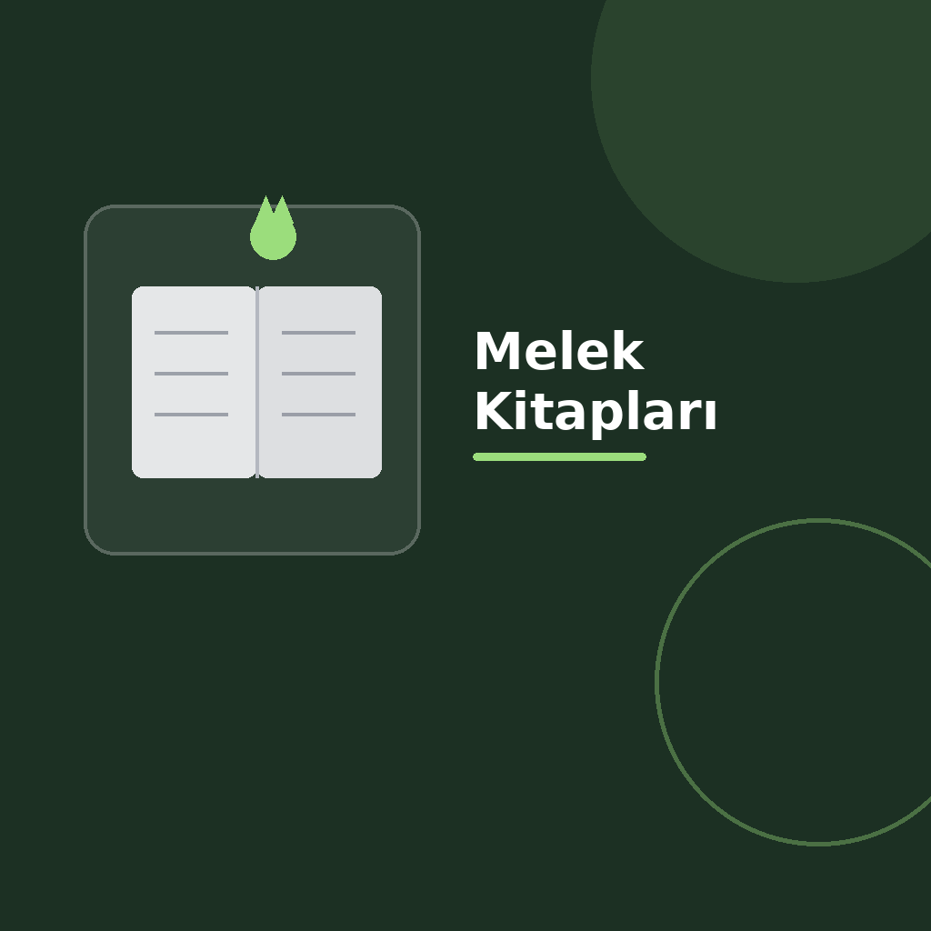 Üzerinde “Melek Kitapları” yazan, koyu degrade zeminde açık kitap simgesi, modern geometrik şekiller ve kategoriye uygun vurgu detayı bulunan kare dijital yayıncılık görseli.