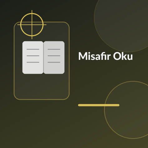 Üzerinde “Misafir Oku” yazan, yarı açık kapı, anahtar, gölge ev ve koruyucu ışık temalı modern kare kitap görseli.